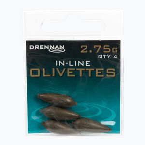 Drennan olivové závaží s jehlovým hrotem 4ks hnědé TOOIO275