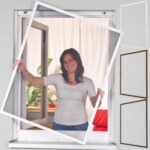 Diluma Insektenschutz Alu Fenster Comfort - stabiles Fliegengitter, Farbe:Weiß, Maße:100 x 120 cm