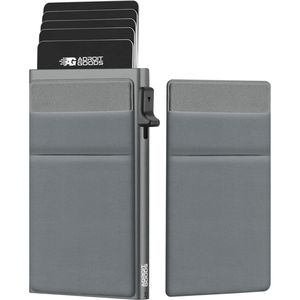 AdroitGoods Card Holder Grey - Pouzdro na kreditní karty - Vysouvací pouzdro na karty - Hliník - Peněženka - Pánské pouzdro na karty - Dámské pouzdro na karty