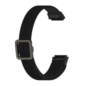 Strapazierfähiges Nylon-elastisches geflochtenes Uhrenarmband Armbanduhr-Armband für Fitbit Luxe-Uhrenzubehör (Schwarz)