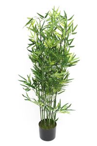 Pflanze 'Bambus' Grünpflanze Blüte Kunst Topf Tisch Deko Raum Kunststoffbambus