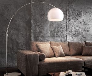 DELIFE Lampe Big-Deal Eco Lounge Weiss Marmor verstellbar Bogenleuchte