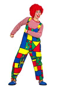 W4239-48 bunt Damen Clown Latzhose Clown Kostüm Gr.48