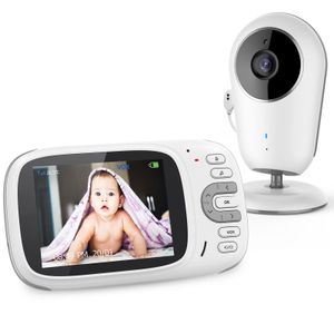 Babyphone mit Kamera, 3,2'' LCD-Babyfon, Zwei-Wege-Audio, Baby Monitor Video und Audio mit VOX Funktion, Gegensprechfunktion, Temperaturüberwachung, Nachtsicht und Schlaflieder