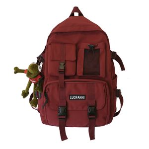 Topchances Školní batoh Velký vodotěsný nylonový batoh s žabími gadgety pro studenty（Red）