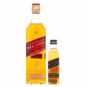Johnnie Walker Red Label Blended Scotch Whisky with Johnnie Walker Black Label Miniatur 0,05l 40,00 %  0,75 Liter