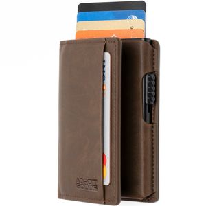 AdroitGoods Card Holder 7 Card Wallet - Kreditkarteninhaber mit RFID-Technologie - Leder/Dunkelbraun