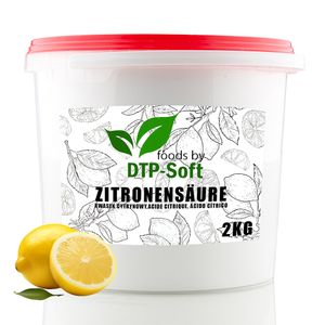 2kg Premium Zitronensäure pulver im Eimer | Zitronensäure im Eimer | Zitronensäure Pulver für den Lebensmittelkontakt E330 TOP 2000g