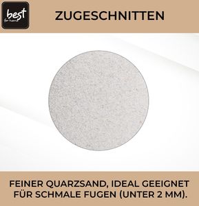Feiner Quarzsand für enge Pflasterfugen, unkrauthemmend, organische Bestandteile, verschiedene Körnungen (0,8-1,4 mm)