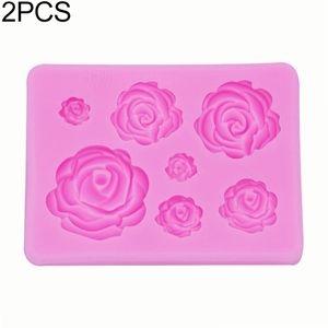 2x Kuchenform Silikonforme Seifen Kerzen Betongiessen Beton Seifenform Gießform, Farbe:Pink