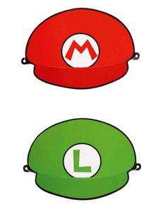 Amscan partyhüte Super Mario 8 Stück grün/rot