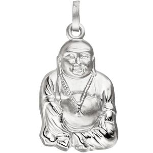 JOBO Anhänger Buddha 925 Sterling Silber matt mattiert Silberanhänger