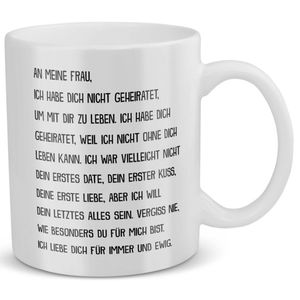 22Feels Ehefrau Geschenk Erster Hochzeitstag Kaffeetasse Frauen Tasse Ehepartnerin Liebe Paar Hochzeitsjubiläum Geschenkidee Valentinstag Geburtstag Weihnachten