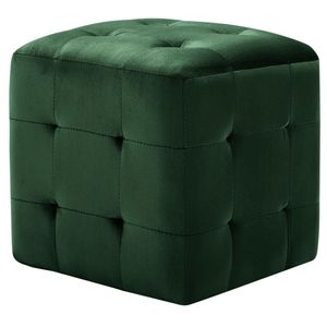 vidaXL Pouf 2 Stk. Grün 30x30x30 cm Samtstoff vidaXL Pouf 2 Stk. Grün 30x30x30 cm Samtstoff