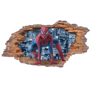 Wandtattoo Mauerloch WL03 Spiderman 100x53cm Wohnzimmer Kinderzimmer Küche Esszimmer Vintage Old School Aufkleber Folie