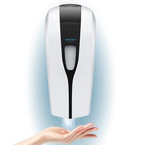 Sensor Desinfektionsstation Rundständer silber, höhenverstellbar, Automatik, Kontaktlos mit Tropfschale, Hygienesäule, Set:Ständer + automatischer Spender, Sprühkopfvariante:Sprühnebeldüse für Flüssigmittel, Ständer - Farbe:silber