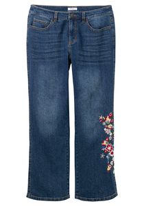 sheego by Joe Browns Damen Große Größen Stretch-Jeans mit Blumenstickerei seitlich am Bein Citywear feminin Stickerei