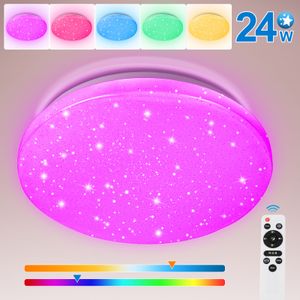 EINFEBEN 24W LED stropné svietidlo s hviezdnou oblohou RGB zmena farby stropného svetla stmievateľné s diaľkovým ovládaním detská izba IP44