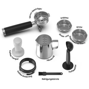 iceagle Espressomaschine mit Mahlwerk, Siebträgermaschine mit 20-Bar italienischer Pumpe, Kaffeemaschine mit Milchschäumer Barista Kit, 3 Temperatur iceagle Espressomaschine mit Mahlwerk, Siebträgermaschine mit 20-Bar italienischer Pumpe, Kaffeemaschine mit Milchschäumer Barista Kit, 3 Temperatur