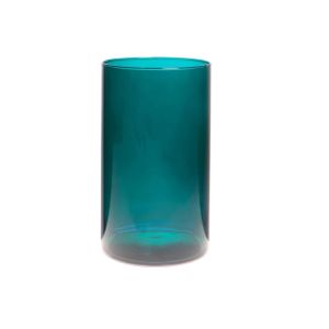 Dekoglas, Vase LEVI ESSENTIALS Zylinder H. 29cm D. 16cm petrol blau Glas Hakbijl