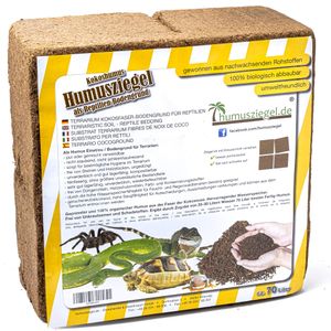 Humusziegel - 70 L Kokoseinstreu - Terrarium Erde für Reptilien - Einstreu aus Kokoserde - Humus Bodenstreu für Schildkröten - Terrariensubstrat