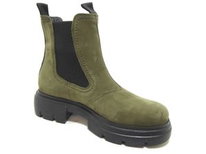Paul Green Chelsea-Boots - Olive Nubukleder Größe: 40.5 Normal