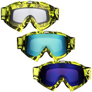 Motocross Brille gelb mit klarem Glas