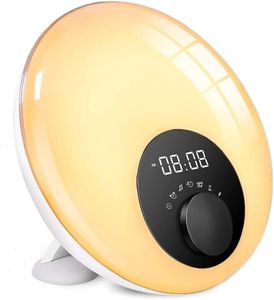 Lichtwecker  Wake Up mit Bluetooth-Lautsprecher,Touch-Steuerung, Schlummerfunktion, Sonnenaufgangs- und Sonnenuntergangssimulation und Einschlafhilfe, Stimmungslicht mit Farbwechsel, 10 Melodien