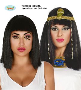 kostüm-Perücke Kleopatra Kunststoff schwarz Einheitsgrösse