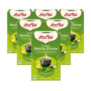 6x BIO YOGI TEA Grüntee Matcha Zitrone | 6 x 30,6g