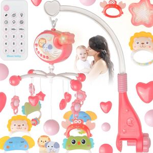 Malplay Mobile mit Spieldose Babymobile für Kinderbett mit Fernbedinung Spielzeug für Neugeborene und Kleinkinder Babyausstattung ab Geburt