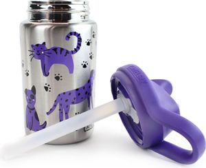 CAMELBAK Kinder Trinkflasche 'Eddy Kids, Motiv Cats & Dogs', Edelstahl, Inhalt 400ml, mit Strohhalm, auslaufsicher