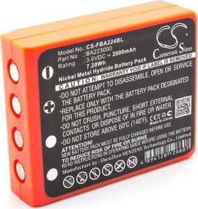 vhbw Akku Ersatz für HBC FBFUB09N, FUB9NM, FUA39, BA223000, FUB6, BA223030 für Industrie-Funkfernsteuerung Fernbedienung (2000 mAh, 3,6 V, NiMH)