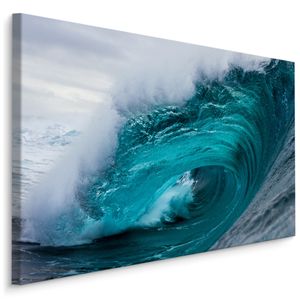 Fabelhafte Canvas LEINWAND BILDER 120x80 cm XXL Kunstdruck Meer Wellen Himmel Wolken