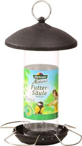 Dehner Natura Premium Wildvogel Futtersäule groß, Futterstation für Wildvögel, Futterstelle wetterfest / hängend, ca. 27 x 16 x 16 cm, Metall, schwarz