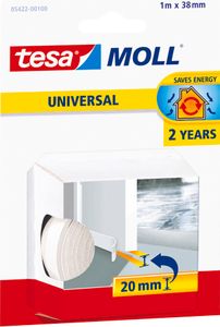 tesamoll Zugluftstopper Universal Tür (1 x 1 m) - Profil: 38 mm x 20 mm - weiß