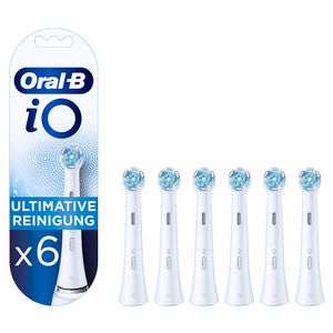 Oral-B Aufsteckbürsten iO Ultimative Reinigung weiß , 6er Pack , Entfernt 100% mehr Plaque als Handzahnbürsten für beste Reinigung
