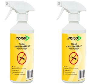 INSIGO 2x500ml Ameisenspray Ameisenmittel Ameisen-Gift gegen Ameisen-Bekämpfung Ameisenfrei