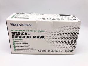 Kingfa Medical Medical Surgical Mask CE DIN EN14683:2019 Type IIR KF-B P06(R) 50 Stück in Schwarz 3-lagig ab 14,99 EUR portofrei