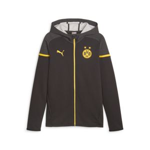 PUMA BVB Casuals Hooded Jacket Herren Sweat-Jacke sportliche Kapuzen-Jacke Fußball-Jacke mit Baumwolle 771842 02 Schwarz/Gelb , Größe:XL