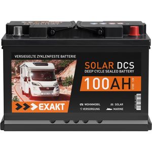Solarbatterie 100Ah 12V EXAKT DCS Wohnmobilbatterie Bootsbatterie Batterie 80Ah 90Ah