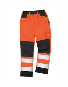 Herren Safety Cargo Sicherheitshose / EN20471:2013 Klasse 2 - Farbe: Fluorescent Orange - Größe: 3XL