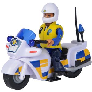 SIMBA Feuerwehrmann Sam Polizei-Motorrad mit Malcolm Figur + Akc