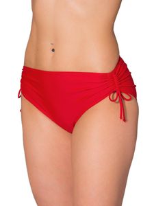 Aquarti Damen Bikinihose mit Raffung und Schnüren, Farbe: Rot, Größe: 46