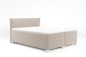 Boxspringbett mit zwei Bettkästen für Schlafzimmer MIAMI, Doppelbett + Topper + Federkernmatratze (Stoff: paros 02, Große: 180 cm)