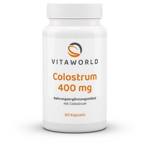 Vita World Colostrum 400 mg | 60 Kapseln | mit 20 % Immunglobulin | glutenfrei