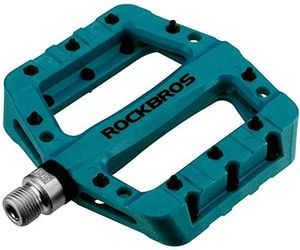 ROCKBROS Fahrradpedale, Composite Flatpedale, 9/16'', rutschfest, 3 Bearing, Blau grün