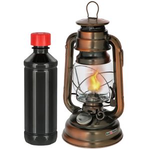 KOTARBAU Öllampe Mit Dochthalter Petroleumlampe Befüllbar Set mit Doch & Petroleum Sturmlaterne Tischlampe Laterne Gartenlampe Bronze Stehen Hänge