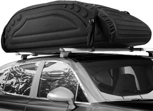 COSTWAY 400L Auto Dachbox Dachkoffer Gepäcktasche mit Transportbändern für Jeeps Autos SUV Schwarz