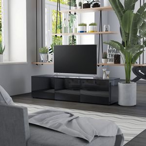 BESTE® TV-Lowboard/TV-Schrank/Fernsehschrankim/TV-Möbel skandinavischen Stil,Sideboard HiFi,Hochglanz-Schwarz 120 x 34 x 30 cm Spanplatte🧁7418